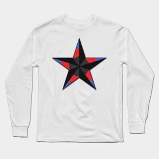 Polyamorous Pride Flag Colored Nautical Star Long Sleeve T-Shirt